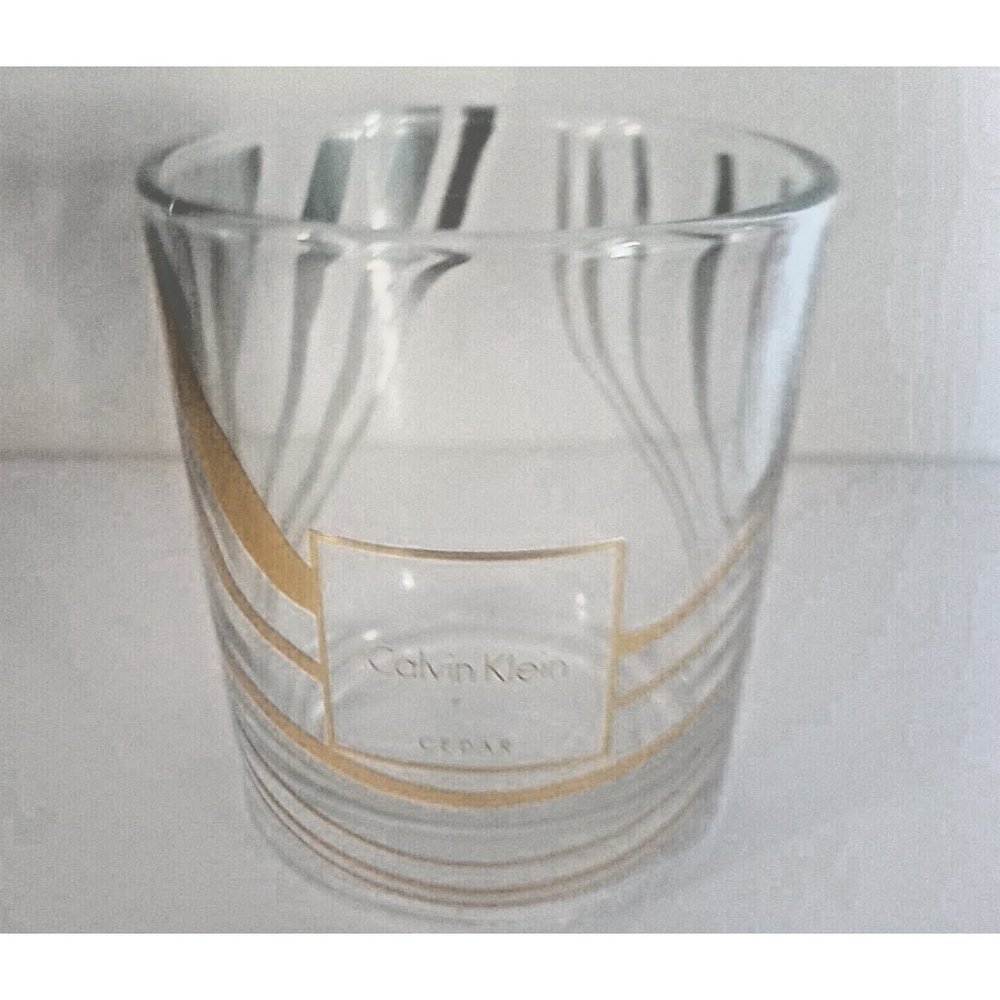 Calvin Klein 4” Whiskey Glass Candle Holder Votive Designer NO CANDLE Ness Frag